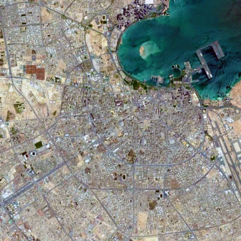 Satellite view, 15 km, Doha, Qatar, Google Earth
